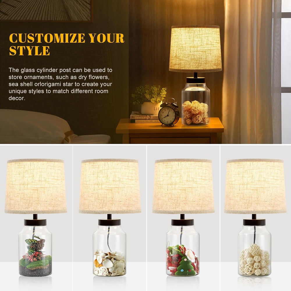GyroVu Table Lamp Set, Fillable Table Lamp with Clear Glass