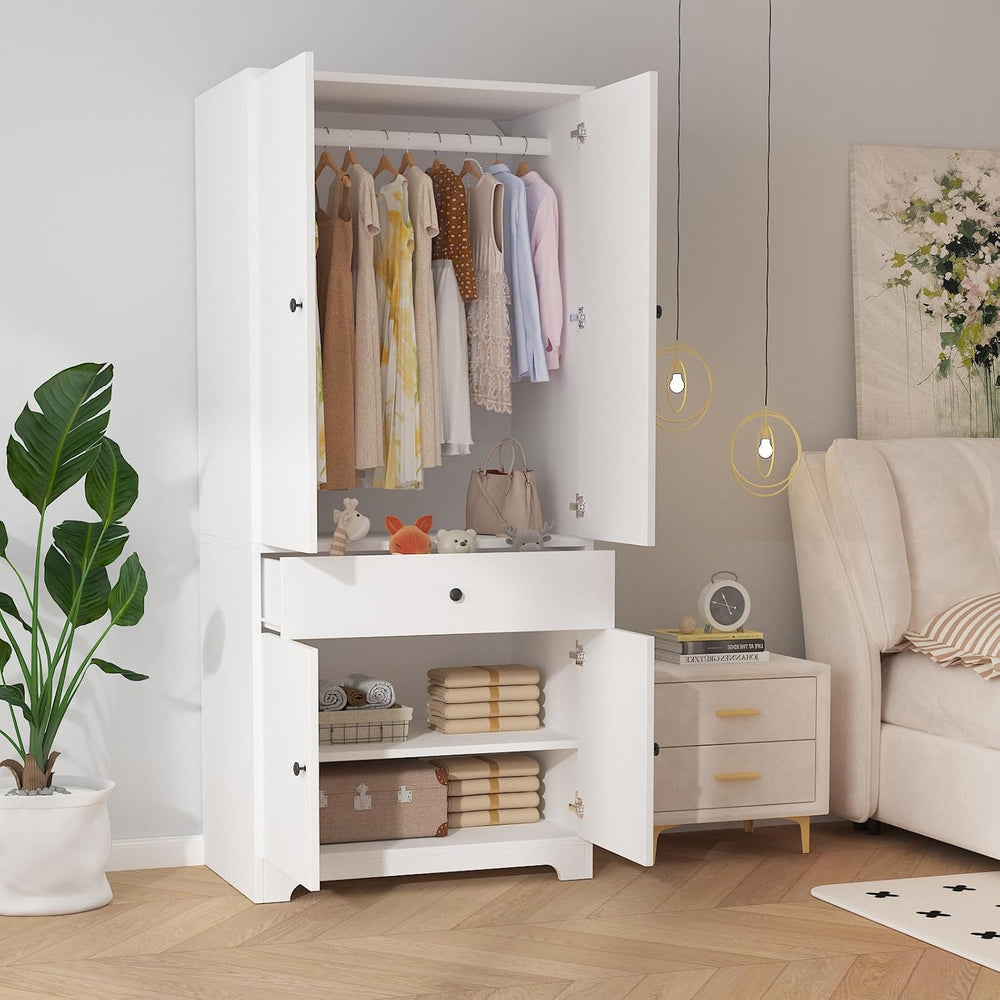 71" Armoire Wardrobe Closet, Bedroom Armoire Clothing Storage Cabinet
