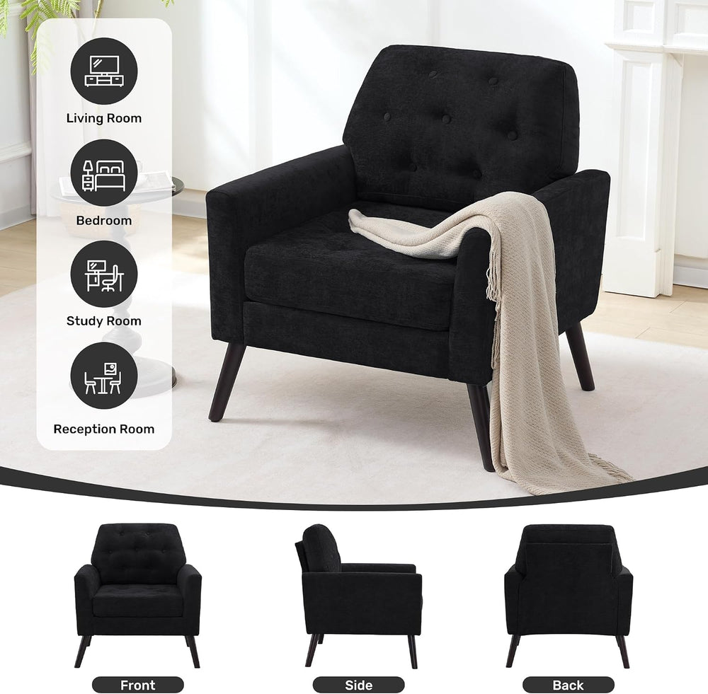 Accent Chair for Living Room, Mid Century Modern Reading Chair, Upholstered A...