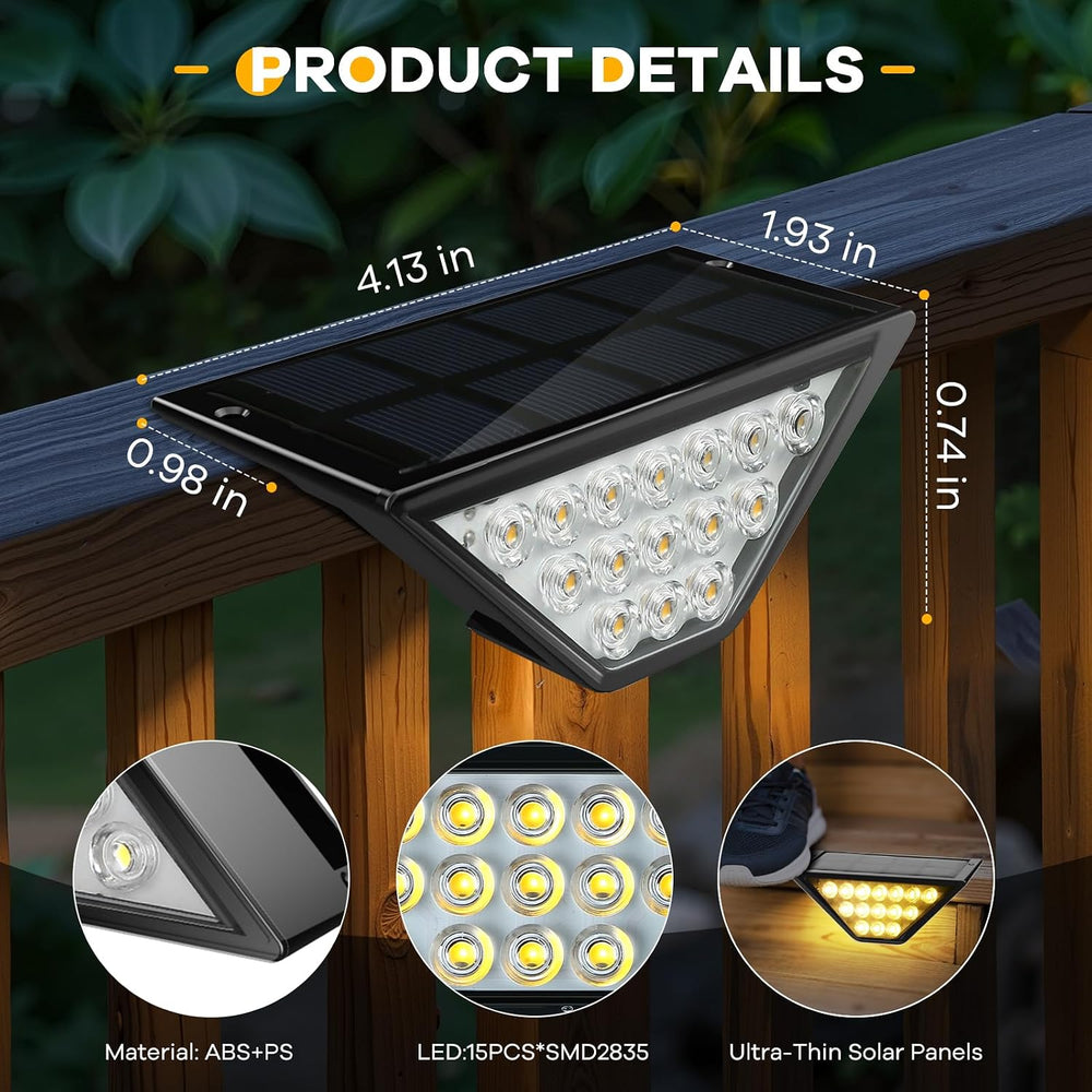 BKBB PPBB Solar Step Lights for Outside, Solar Stair Lights Outdoor Waterproo...