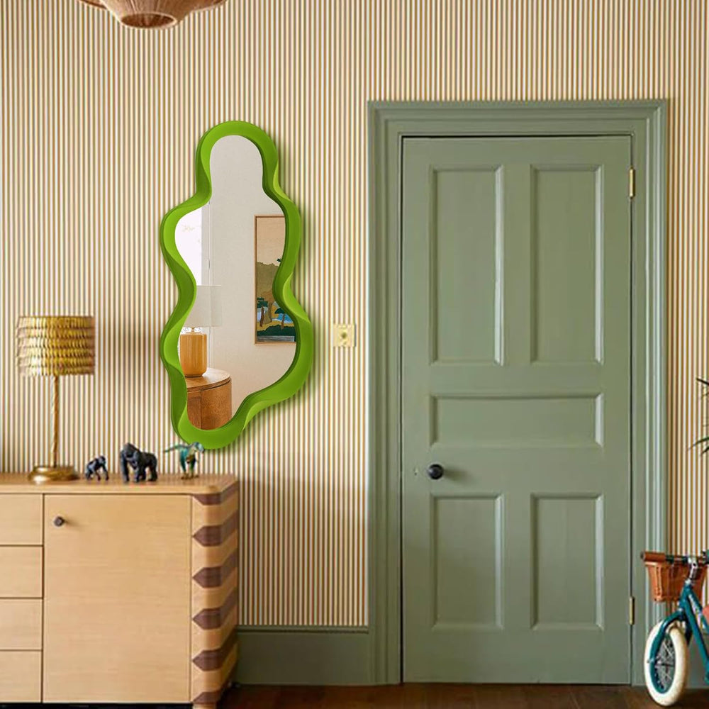 Green Wall Mirror Decor for Funky Home Decor 13.8x29.7,Lawn Green