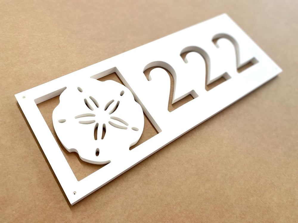 Horizontal Sand Dollar Address Sign, Weatherproof PVC House Numbers, Outdoor ...