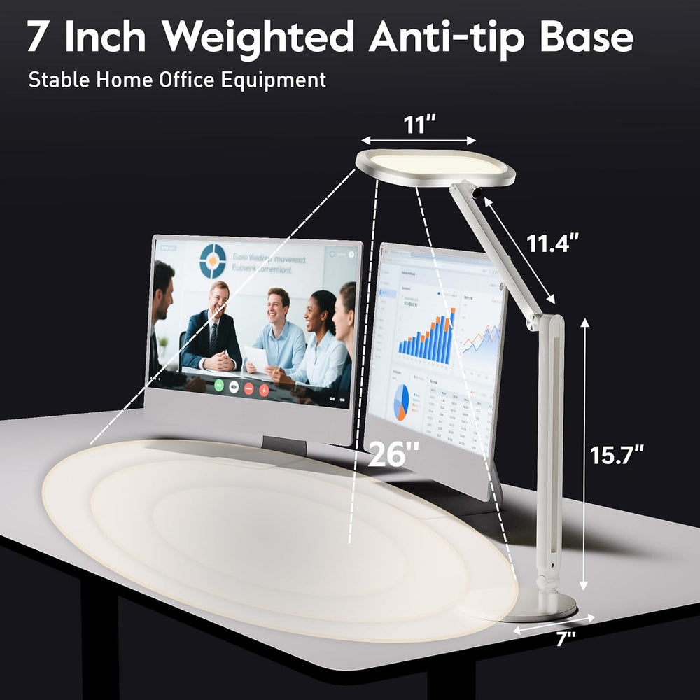 LitONES Premium LED Desk Lamp, Dual-Sided Soft Lighting with Knob Remote
