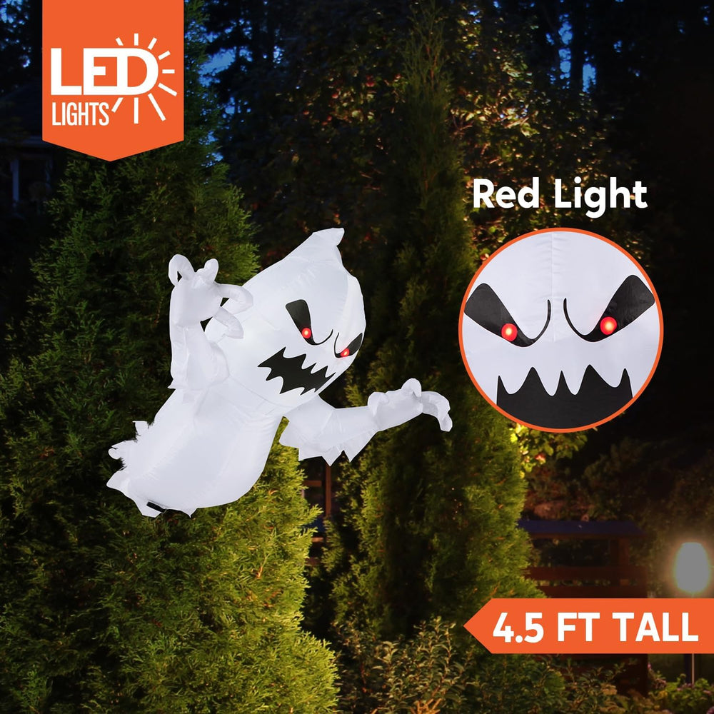 Joiedomi 4.5 FT Halloween Inflatable Ghost with Build-in LEDs, Blow Up Flying...