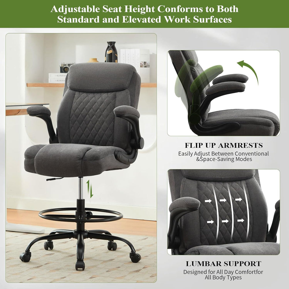 Drafting Chair Tall Office Chair for Standing Desk, Ergonomic Tall Desk Chair...