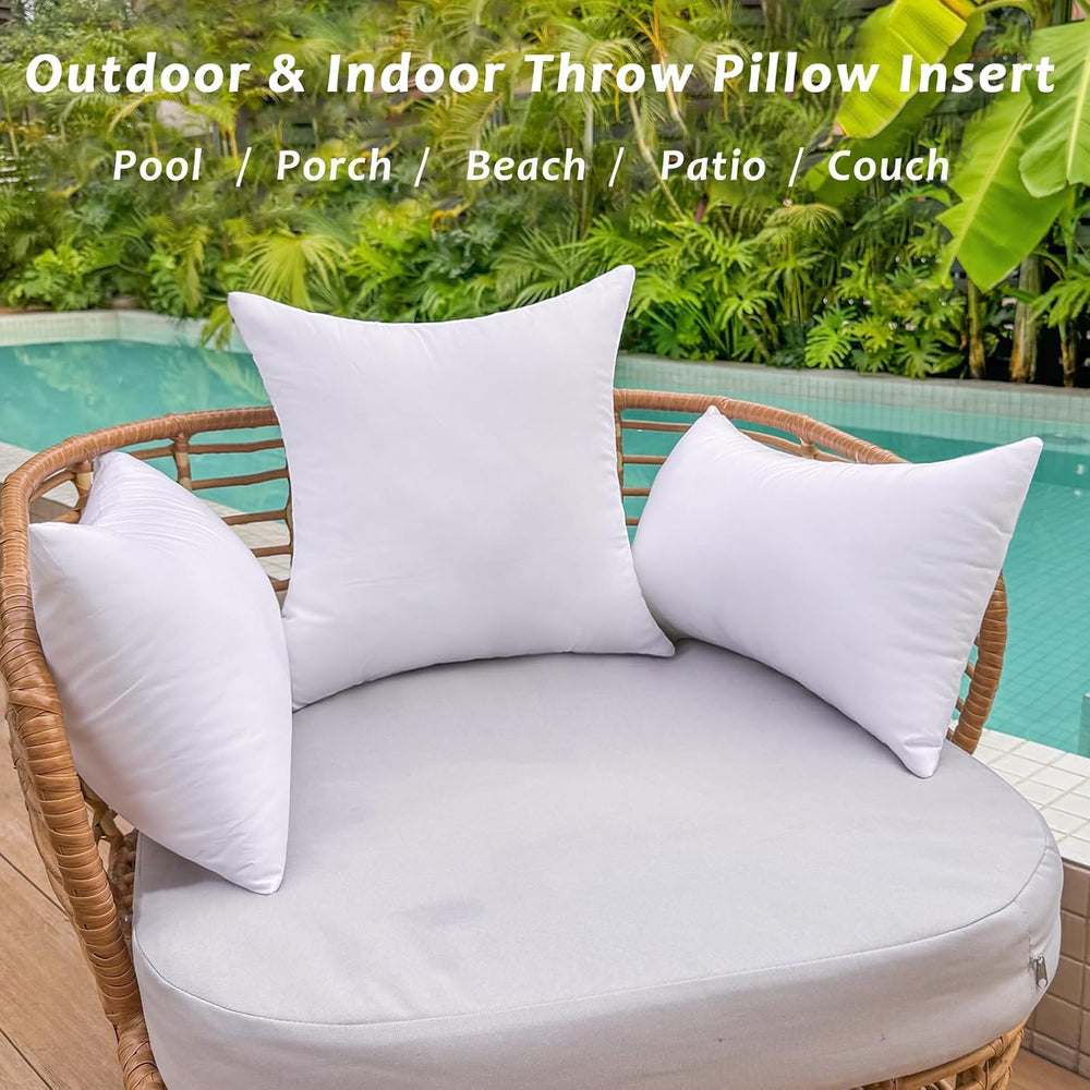 20 x 20 Outdoor Pillow Inserts Set of 4 Large Square Patio Furniture Pillows ...