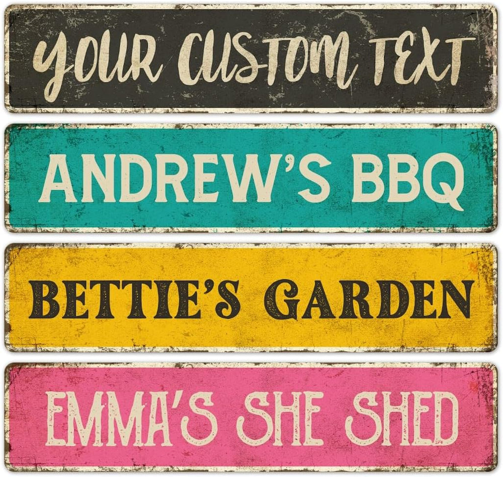 Custom Rustic Sign, Personalized Decor Street Signs Gift, 24x6 Inches, ACM,