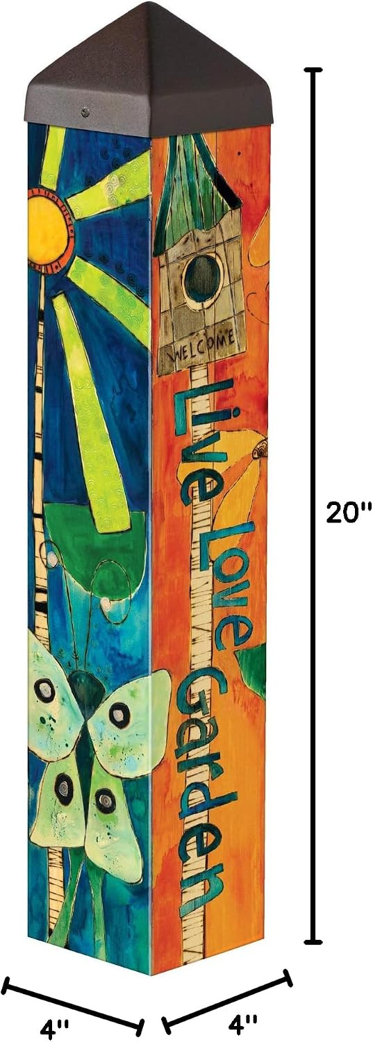 Studio M Art Pole, PVC Weather Resistant Pole with Vinyl Bowl 20 inches Tall ...