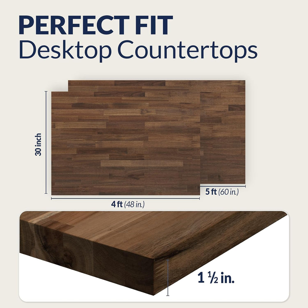 Howizz Walnut Butcher Block Countertop 60 x 30 x 1.5 Inches - Solid Wood Tabl...