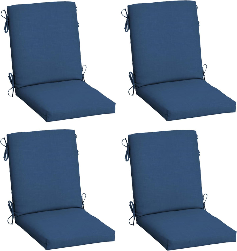 ARDEN Outdoor Dining Chair Cushion, 4-Pack, 20x44, Cobalt Blue