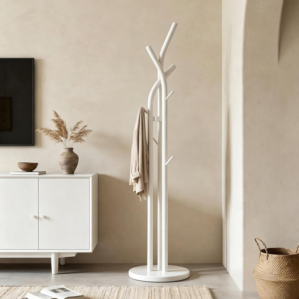 Solid Wood Coat Rack Freestanding Wood Coat Tree Rack with 9 Hooks, Creative ...