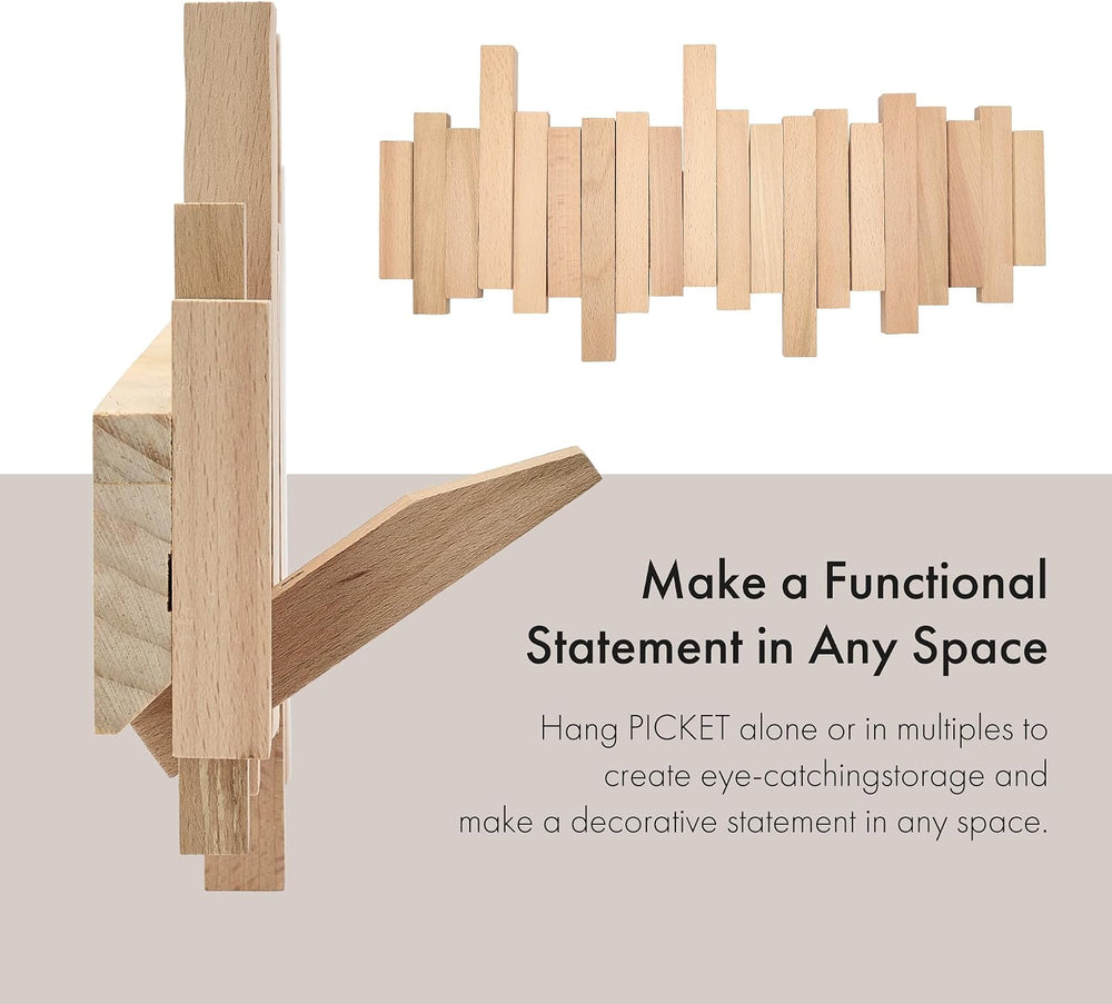 Natural Wood Wall Mounted Piano Coat Rack | Mounted Coat | Flip Up Wall Hook ...