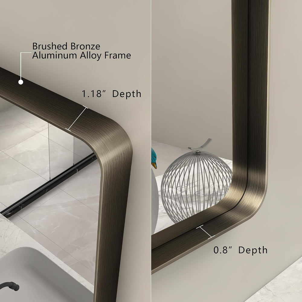 24x30 Inch Brushed Bronze Bathroom Mirror for Wall