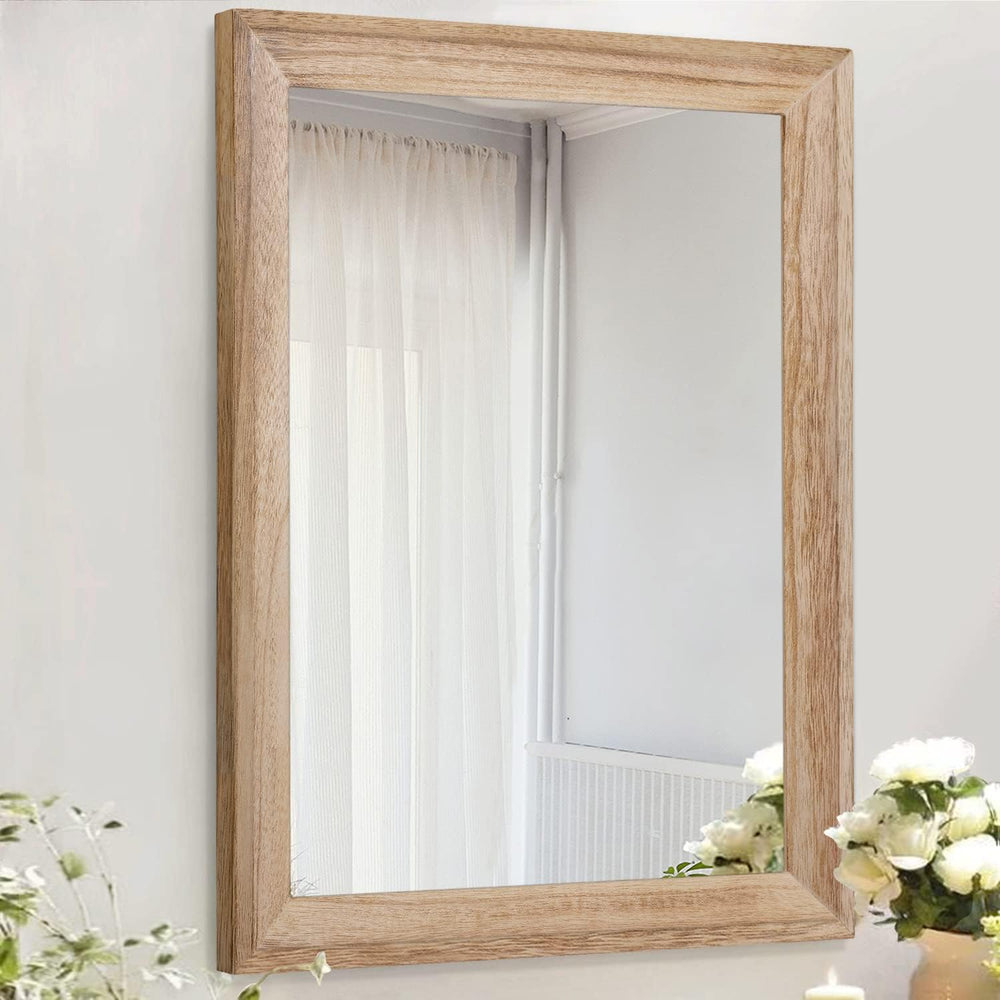AAZZKANG Rustic Mirrors for Wall Rectangle Wooden Frame Hanging Mirror for Be...