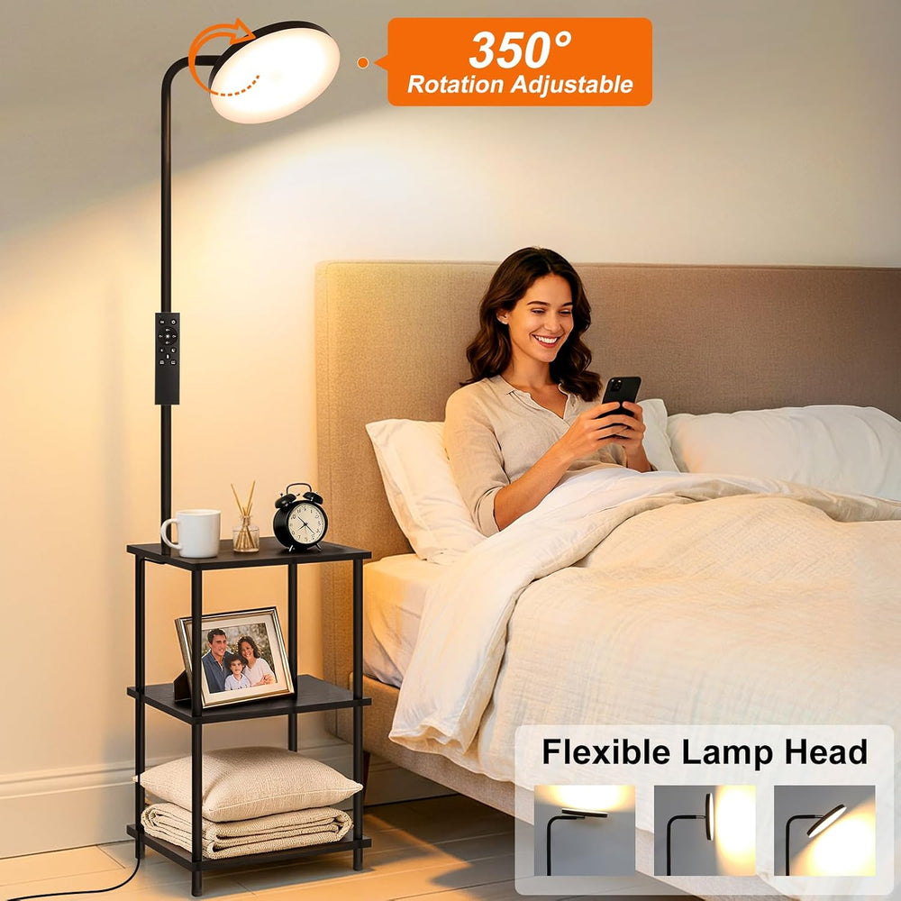 LED Floor Lamp with Table, 25W/3000LM Super Bright Floor Lamp with Remote