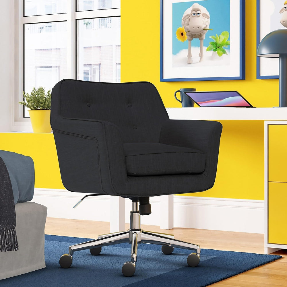 Serta Ashland Home Office Desk Chair with Button Tufted Mid-Back, Memory Foam...