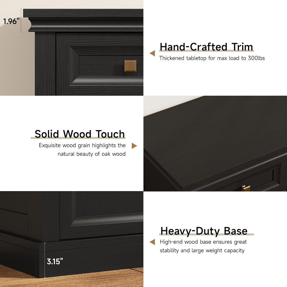 ONBRILL 63 Inch Buffet Cabinets with Storage, 4-Doors Sideboard Credenza
