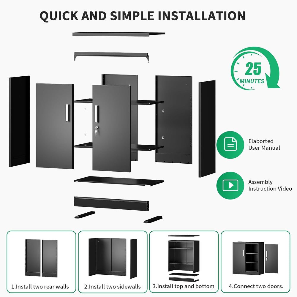 Metal Garage Storage Cabinet, Durable Metal Storage Solution