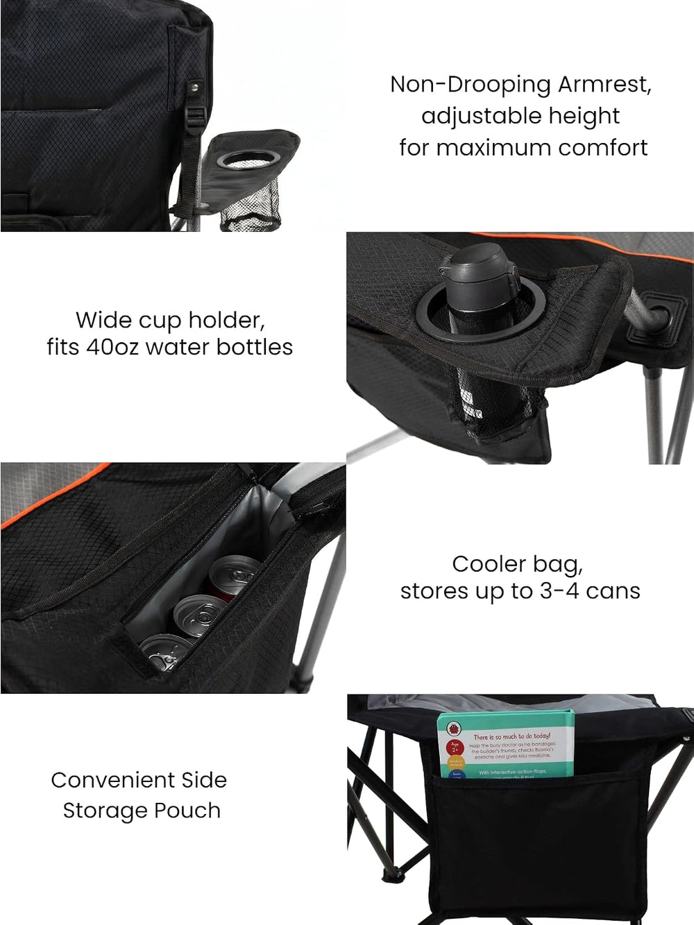 FAIR WIND Fully Padded Oversized Camping Chair Heavy Duty for Adults