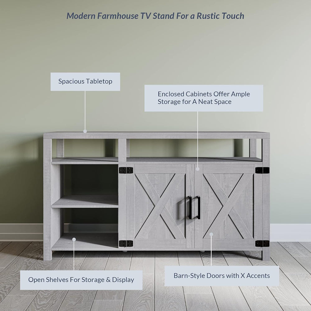 BELLEZE 58" TV Stand for TVs Up to 65", Modern Entertainment Center...