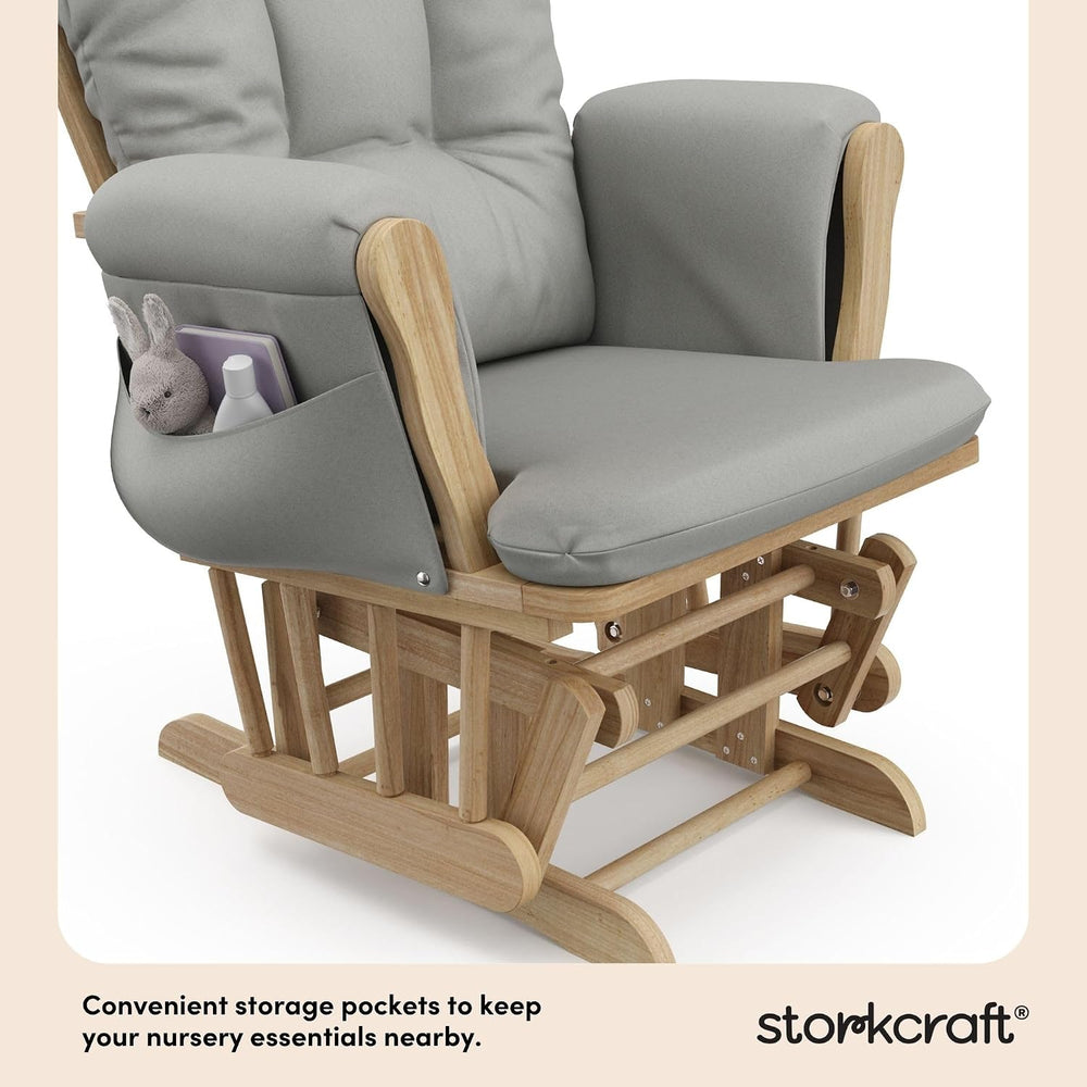 Storkcraft Premium Hoop Glider & Ottoman, Natural/Light Gray
