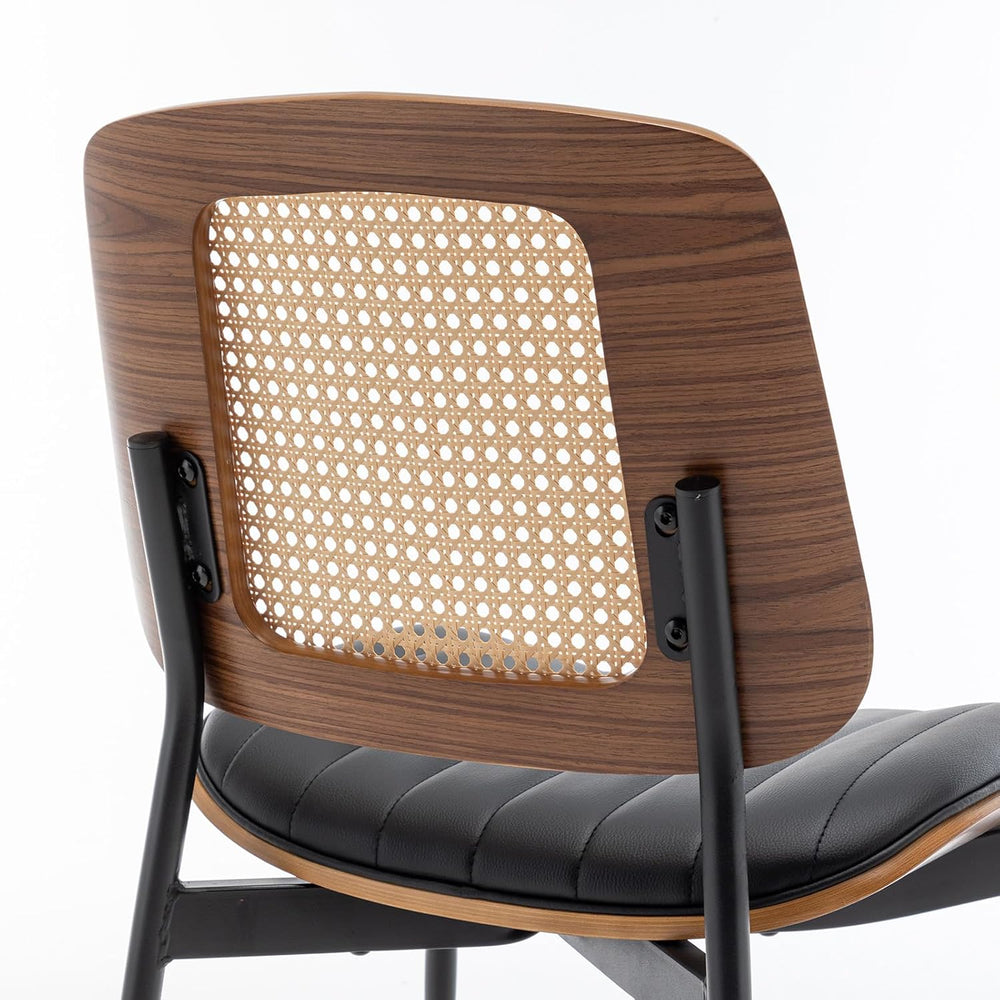 LUNLING Dining Chairs Set of 2 Mid Century Modern Retro Faux Leather Kitchen ...