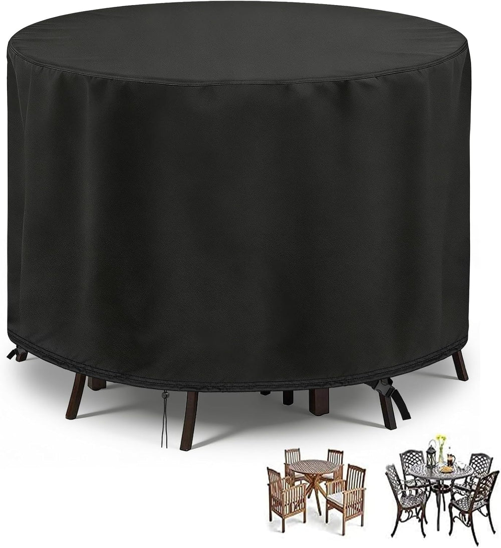 POMER Round Patio Furniture Set Cover,Outdoor Round Table Cover 90"D x 4...