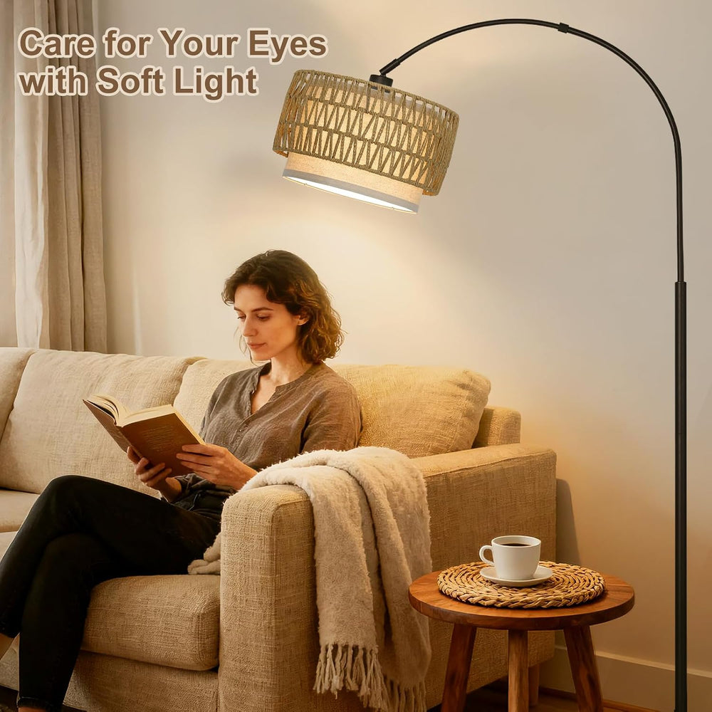 Boho Rattan Lamp Shade, 12.6" Top x 12.6" Bottom x 7.68" High,...