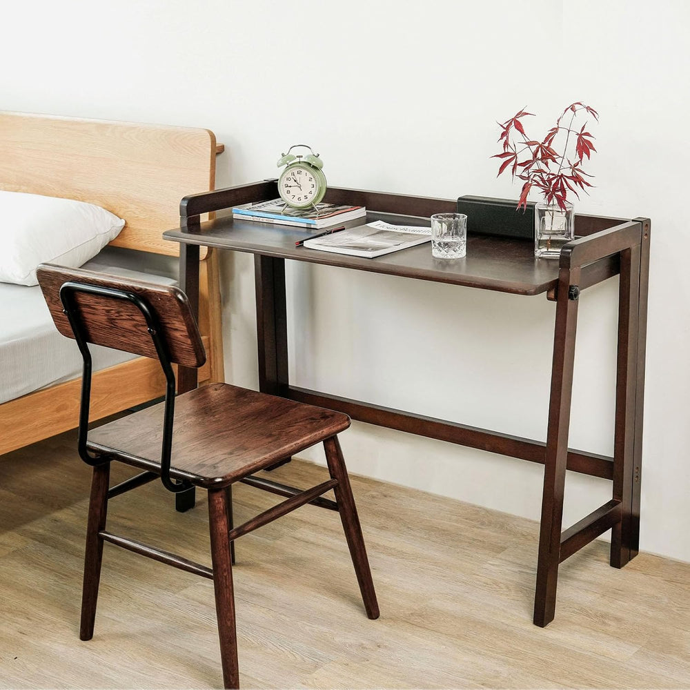 Computer Desk, Foldable Desk, Home Office Desks, Solid Wood Writing Desk, Mid...