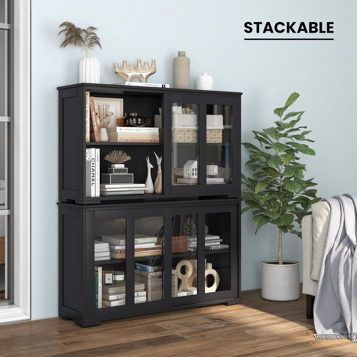 COSTWAY Buffet Sideboard with Storage, 2-Door Floor Cupboard