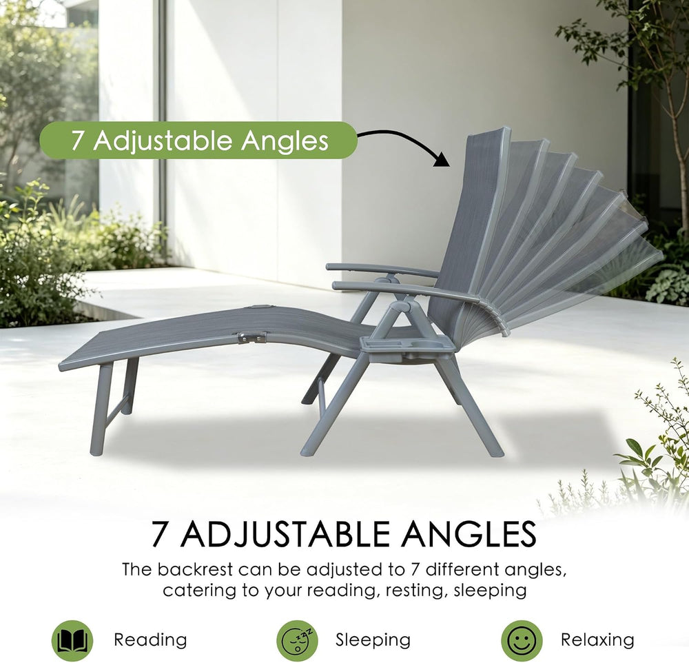 Kozyard 2 Pieces Aluminum Outdoor Chaise Lounge Chairs