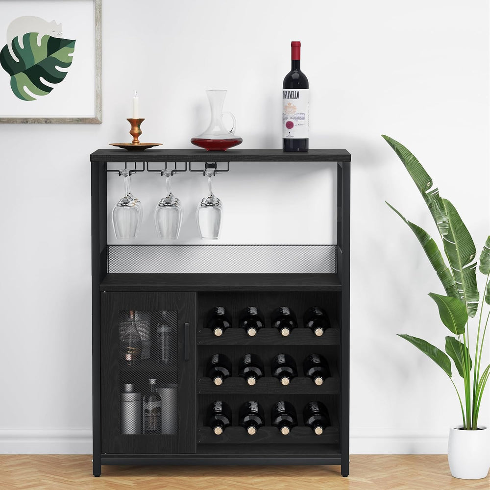 IDEALHOUSE Wine Bar Cabinet with Detachable Wine Rack and Storage Space