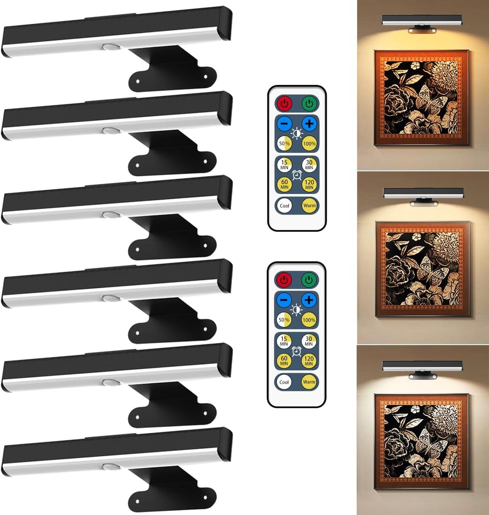 EUIOKUN Wireless Picture Light with Remote,Battery Operated Wall Sconces