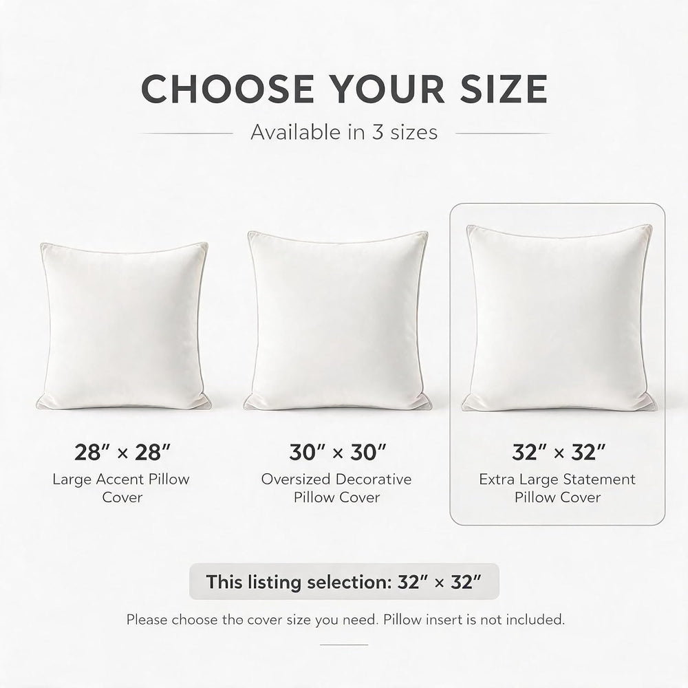 32 x 32 Inch Velvet Pillow Cover, Extra Large Decorative Throw Pillow Cover f...