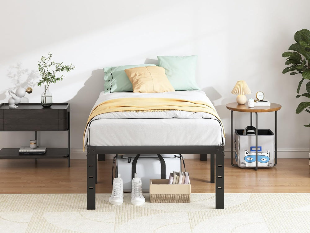 QEROMY Twin Bed Frame - 18 in Sturdy Platform Bed Frame Twin Size