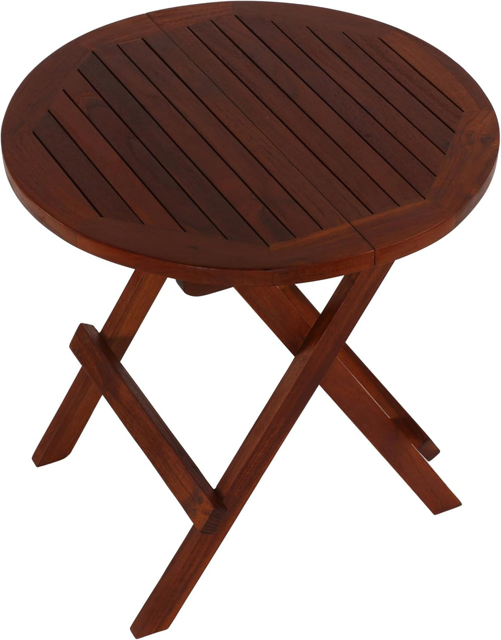 Bare Decor Karlyn Round Folding End Table in Teak Wood, 20"