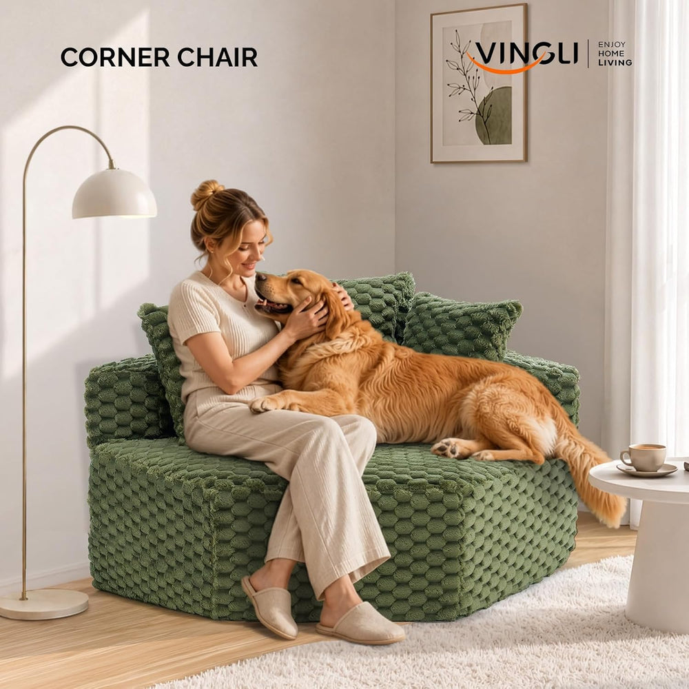 VINGLI Hexagon Boneless Chair, Modern Modular Chaise Lounge Sofa Bed, Corner ...