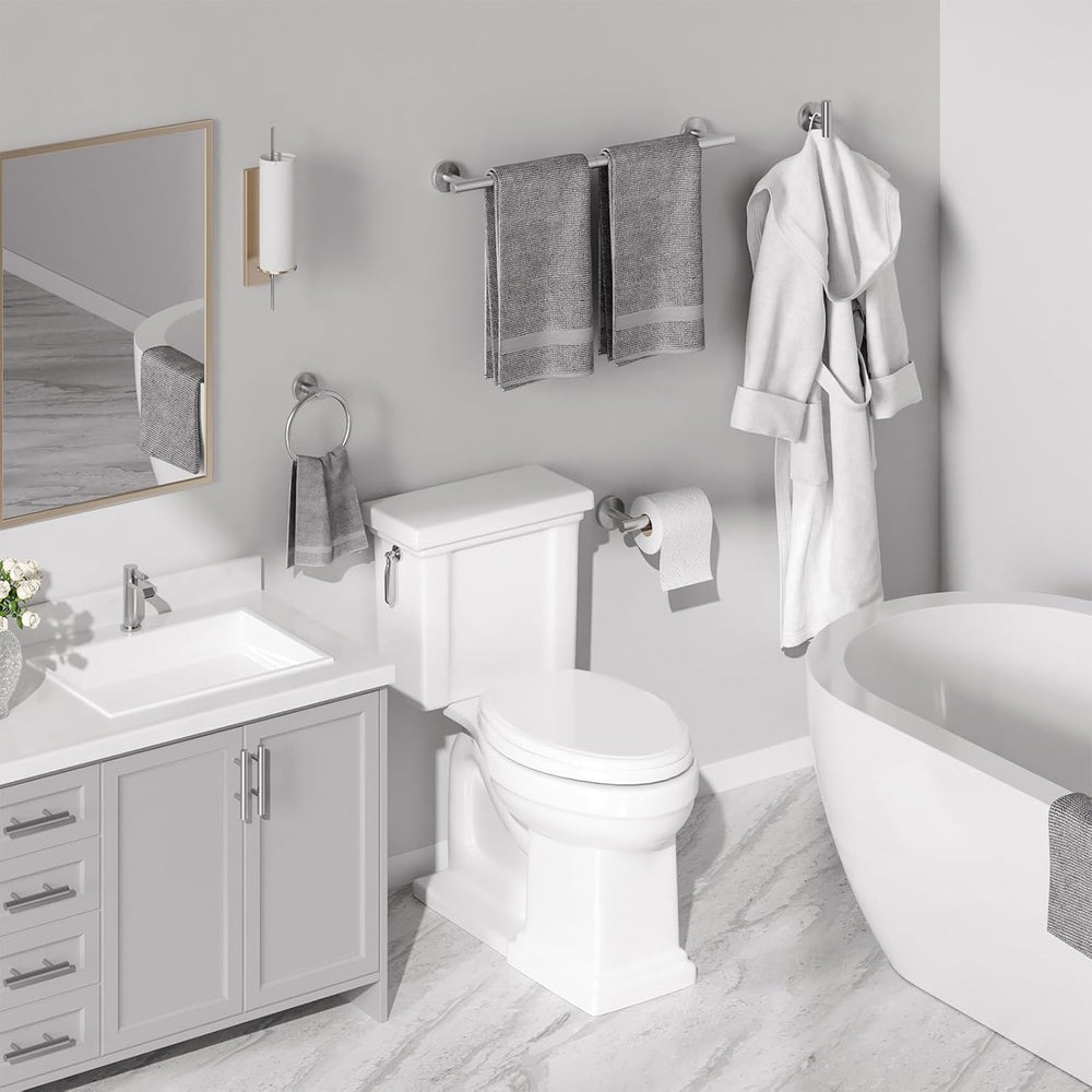 USHOWER 4PCS Brushed Nickel Bathroom Accessories Set, 24-Inch Towel Bar Set