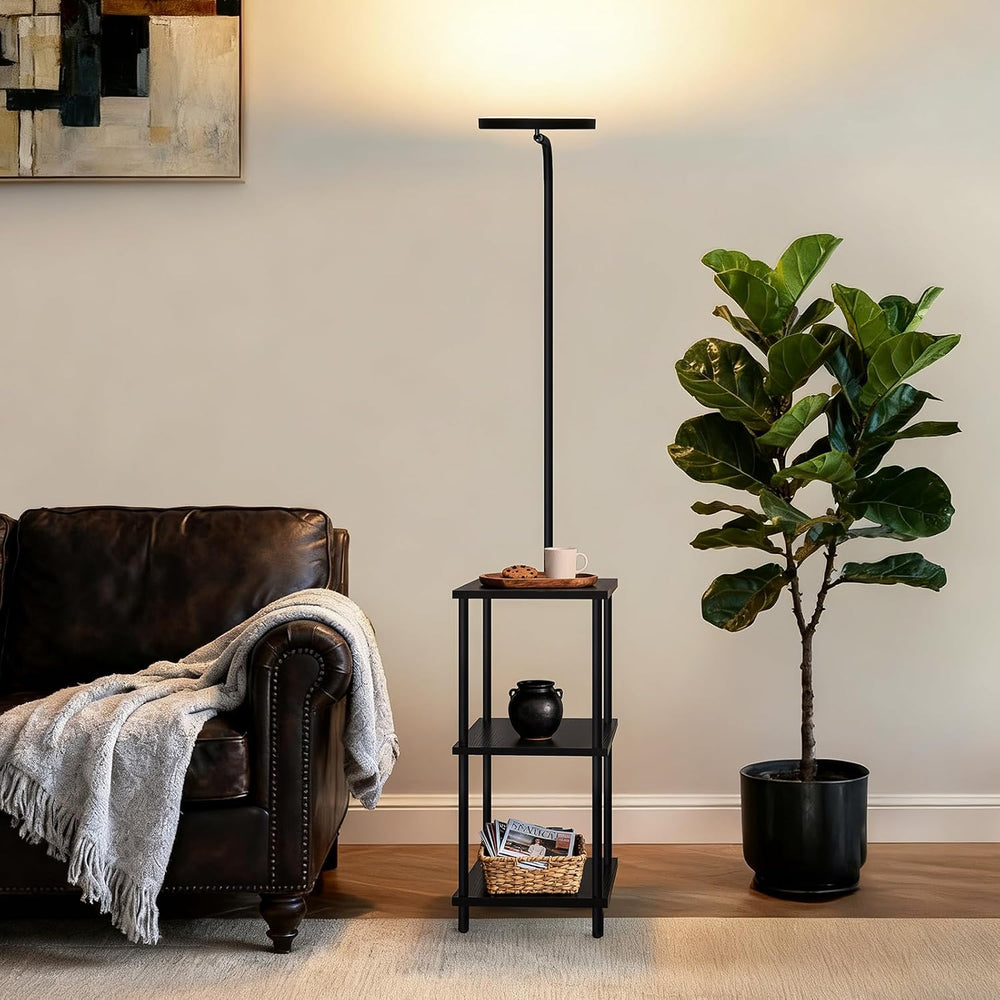 LED Floor Lamp with Table, 25W/3000LM Super Bright Floor Lamp with Remote