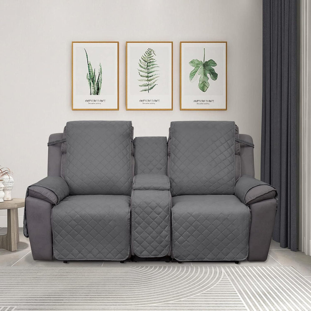 PureFit Water Resistant Reversible Loveseat Recliner Couch Cover for Double w...