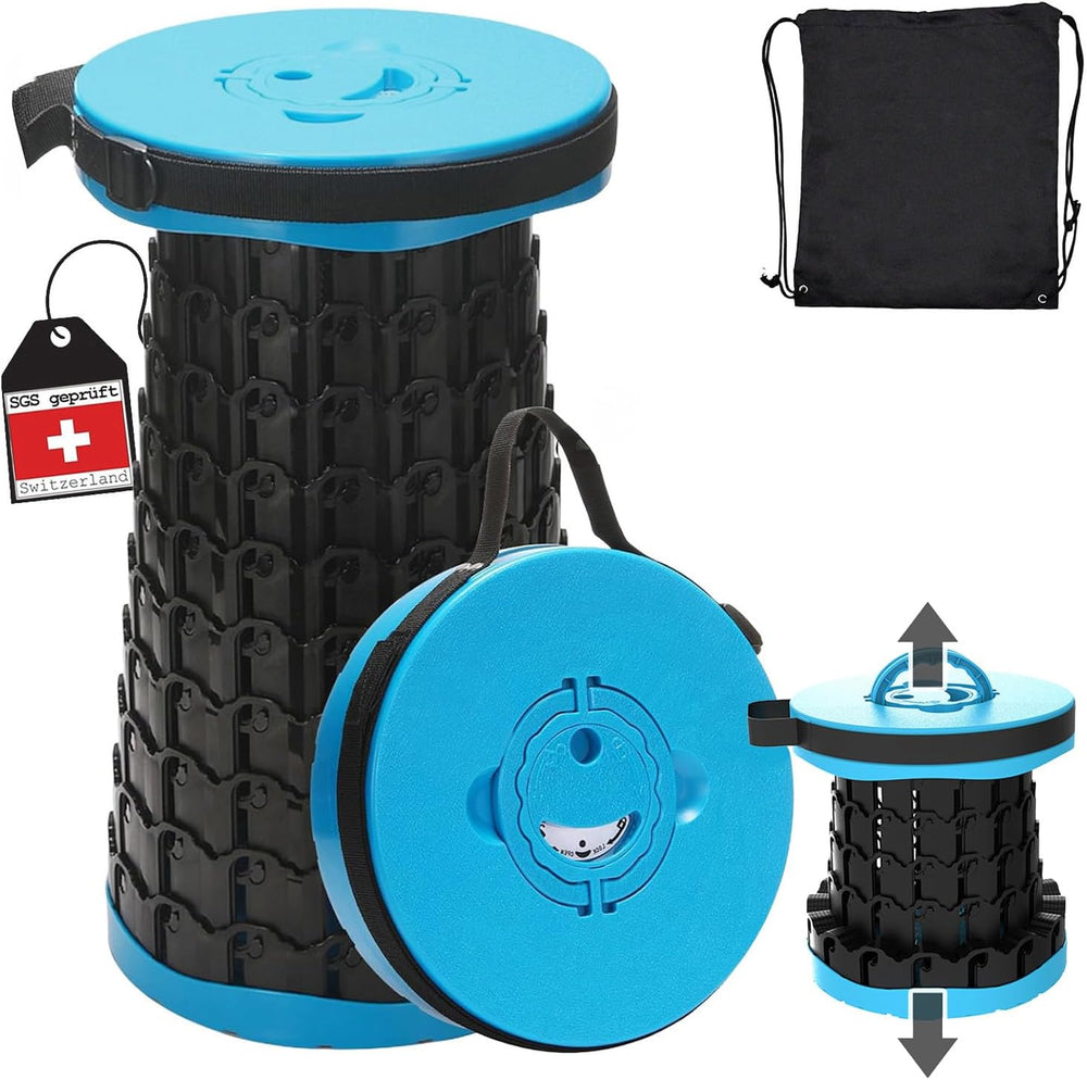 Upgraded Collapsible Stool with Max Load Capacity 330lbs Portable Telescoping...