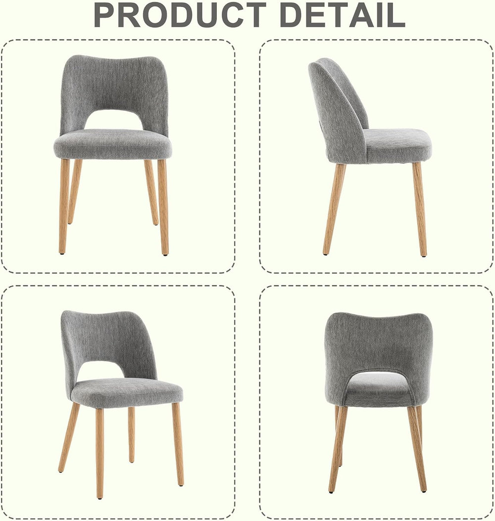 Modern Dining Chairs Set of 4, Upholstered Fabric Kitchen Small Cute Chairs w...