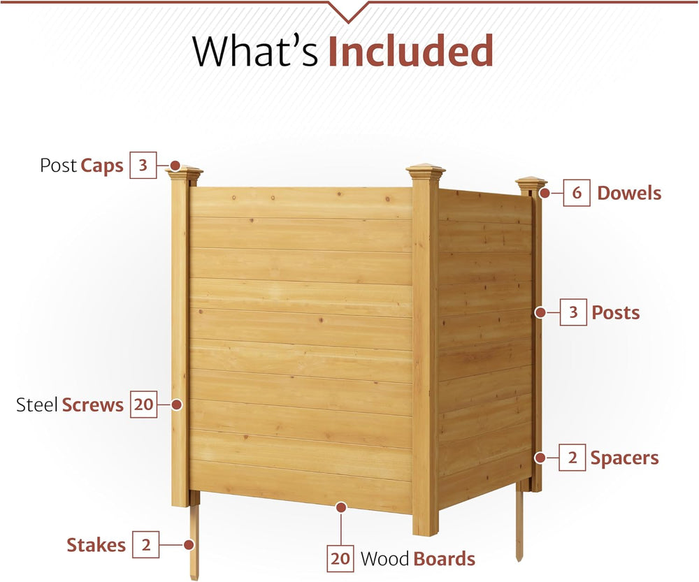 Enclo Premium Wood Privacy Screen, Cedar DIY No Dig Kit