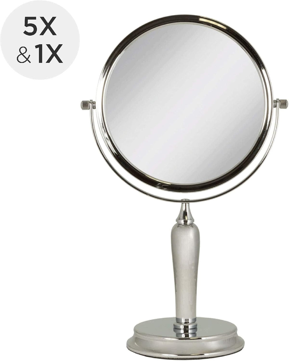 Zadro Anaheim 8.75” Round Non-Lighted Makeup Mirror 5X 1X Magnifying Makeup M...