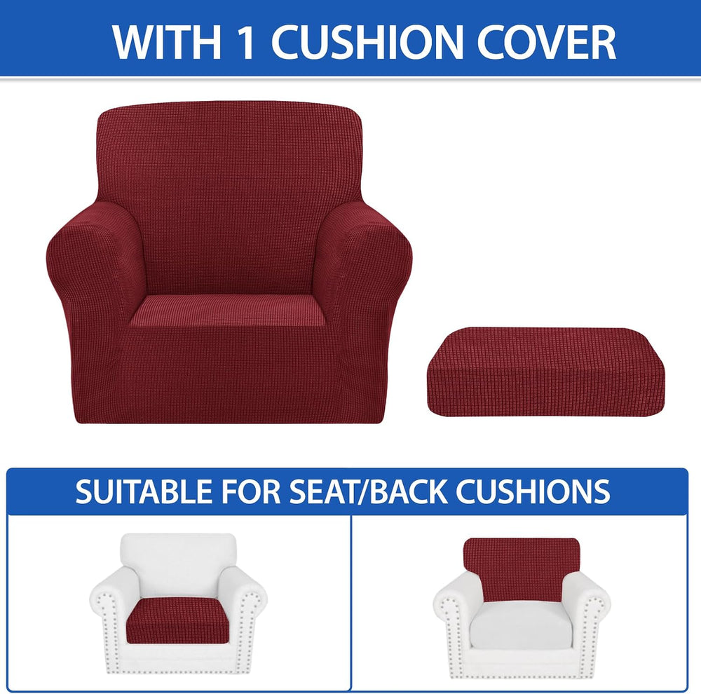ZNSAYOTX 2 Piece Chair Covers with Arms for Living Room, Super Soft Armchair ...