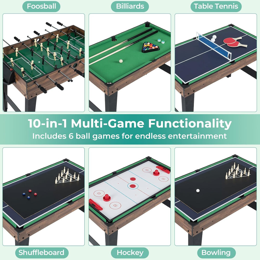 Goplus 10-in-1 Combination Multi Game Table Set, Adult Size Combo Game Table ...
