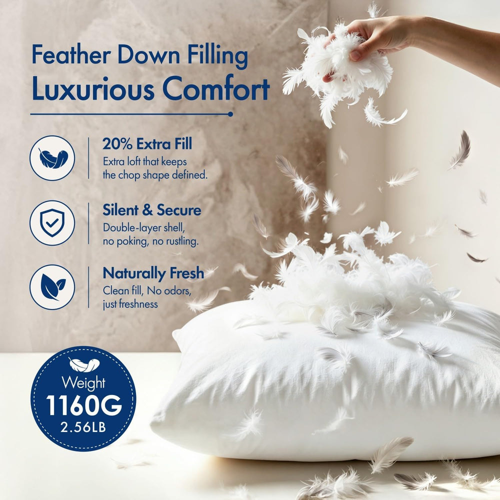 MIULEE 22x22 Pillow Inserts, Premium Feather and Down Pillows Pack of 4