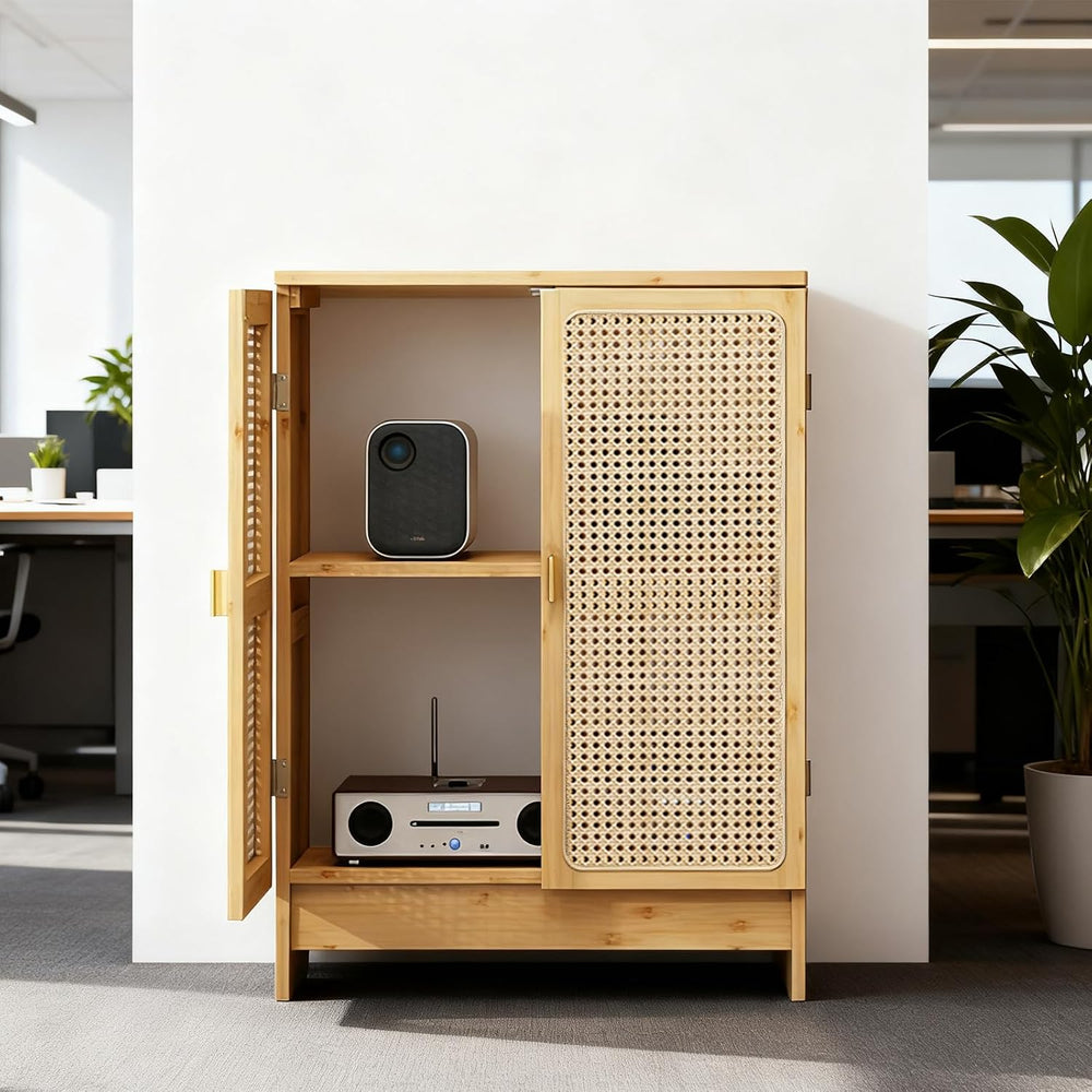 Jueraori WiFi Router Storage Cabinet with Adjustable Shelves, No Back Panel