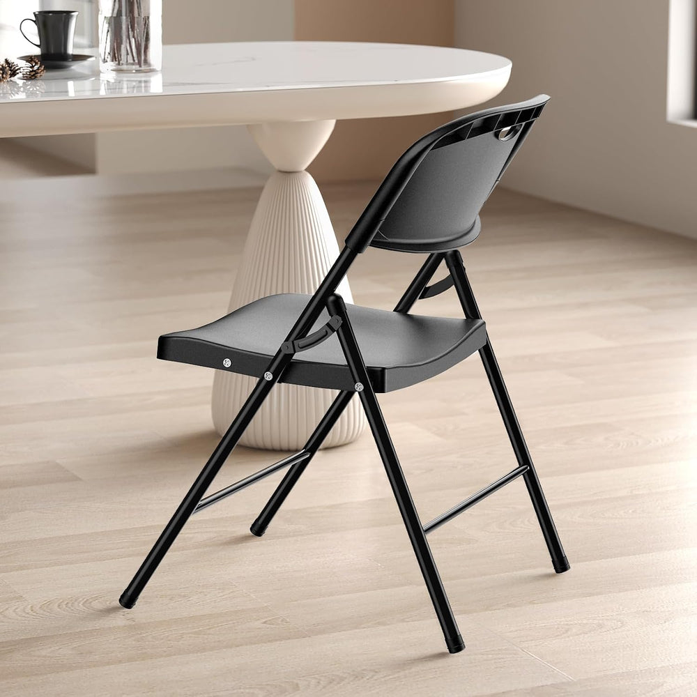 Nazhura 350 Weight Limit Heavy Duty Plastic Folding Chair with Reinforced Ste...