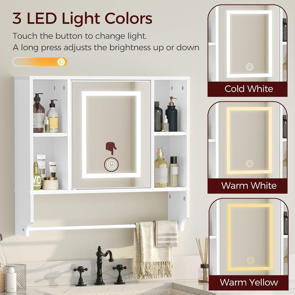 MAHANCRIS Bathroom Wall Cabinet with Mirror, Wall Mounted Medicine Cabinet wi...